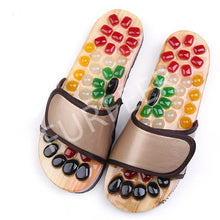 Load image into Gallery viewer, Magnet slippers Indoor Health Imitation Jade Massage Shoes Black Slides Home Flat Sandals Outdoor