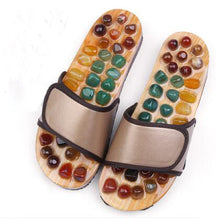Load image into Gallery viewer, Magnet slippers Indoor Health Imitation Jade Massage Shoes Black Slides Home Flat Sandals Outdoor