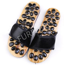 Load image into Gallery viewer, Magnet slippers Indoor Health Imitation Jade Massage Shoes Black Slides Home Flat Sandals Outdoor