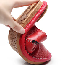Load image into Gallery viewer, slippers Genuine Leather Winter Superstar Sewing Non Slip Slippers TPR Warm House