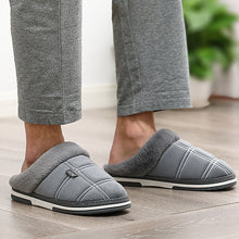 Load image into Gallery viewer, Winter Velvet Sewing Suede Indoor shoes for male Antiskid Anti Odor Short Plush Home slippers