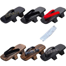 Load image into Gallery viewer, Japanese Wooden Clogs Geta Slippers Paulownia Samurai Summer Sandals