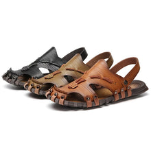 Load image into Gallery viewer, Summer Beach Sandals Leather Comfortable Slip-on Casual Sandals Slippers