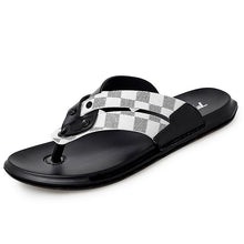 Load image into Gallery viewer, Genuine Leather Slippers Outdoor Casual Outside Light Flip Flops Pantufa Pantuflas