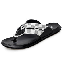 Load image into Gallery viewer, Genuine Leather Slippers Outdoor Casual Outside Light Flip Flops Pantufa Pantuflas