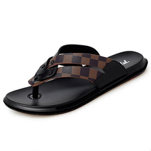 Load image into Gallery viewer, Genuine Leather Slippers Outdoor Casual Outside Light Flip Flops Pantufa Pantuflas