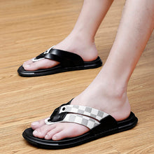 Load image into Gallery viewer, Genuine Leather Slippers Outdoor Casual Outside Light Flip Flops Pantufa Pantuflas