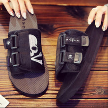 Load image into Gallery viewer, Super Fire Skull Sandals Casual Flip-flops Outdoor Slippers Non-slip Embroidery Beach Shoes Slide