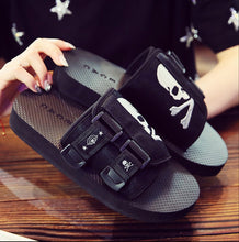 Load image into Gallery viewer, Super Fire Skull Sandals Casual Flip-flops Outdoor Slippers Non-slip Embroidery Beach Shoes Slide