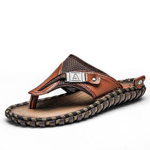 Load image into Gallery viewer, Flip Flops Genuine Leather Luxury Slippers Beach Casual Sandals