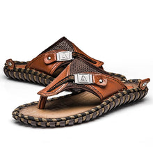 Load image into Gallery viewer, Flip Flops Genuine Leather Luxury Slippers Beach Casual Sandals