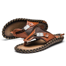 Load image into Gallery viewer, Flip Flops Genuine Leather Luxury Slippers Beach Casual Sandals