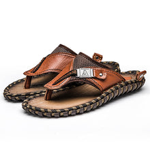 Load image into Gallery viewer, Flip Flops Genuine Leather Luxury Slippers Beach Casual Sandals