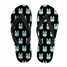 Load image into Gallery viewer, Animal Husky Pattern Flip Flops Casual House Summer Vacation Flats Beach Sandals