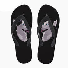Load image into Gallery viewer, Animal Husky Pattern Flip Flops Casual House Summer Vacation Flats Beach Sandals