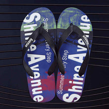 Load image into Gallery viewer, plus size Flip Flops Outside Rubber Slippers Summer Letter doodle Beach Sandals Shoes