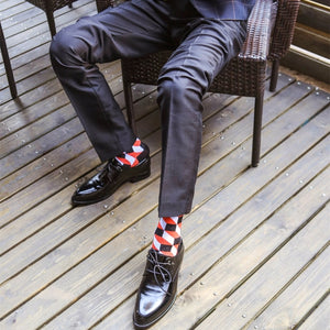 Socks fashion design Plaid Colorful Business Party Dress Cotton Socks