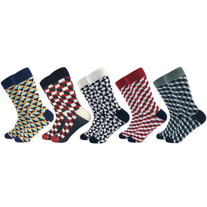 Socks fashion design Plaid Colorful Business Party Dress Cotton Socks