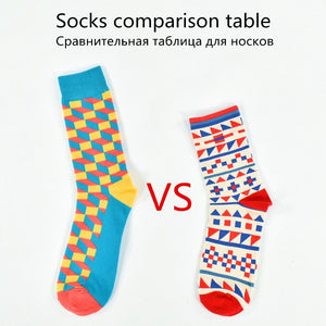 Socks fashion design Plaid Colorful Business Party Dress Cotton Socks