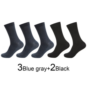 5 Pairs / lot Bamboo Fiber Men's Socks Casual Solid Color Cotton Socks Business Antibacterial