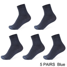 Load image into Gallery viewer, 5 Pairs / lot Bamboo Fiber Men&#39;s Socks Casual Solid Color Cotton Socks Business Antibacterial

