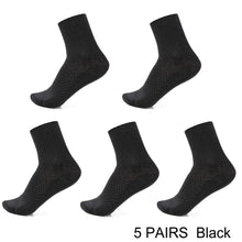 Load image into Gallery viewer, 5 Pairs / lot Bamboo Fiber Men&#39;s Socks Casual Solid Color Cotton Socks Business Antibacterial
