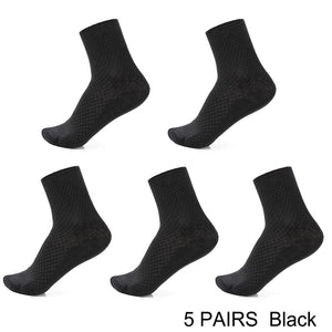 5 Pairs / lot Bamboo Fiber Men's Socks Casual Solid Color Cotton Socks Business Antibacterial