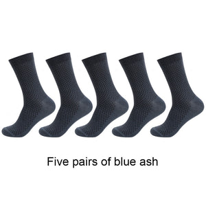 5 Pairs / lot Bamboo Fiber Men's Socks Casual Solid Color Cotton Socks Business Antibacterial