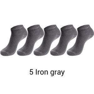 5 Pairs / lot Bamboo Fiber Men's Socks Casual Solid Color Cotton Socks Business Antibacterial