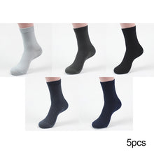 Load image into Gallery viewer, 5 Pairs / lot Bamboo Fiber Men&#39;s Socks Casual Solid Color Cotton Socks Business Antibacterial
