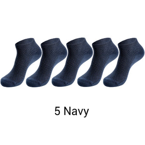 5 Pairs / lot Bamboo Fiber Men's Socks Casual Solid Color Cotton Socks Business Antibacterial