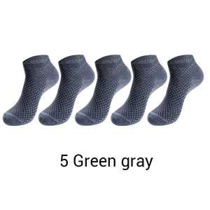 5 Pairs / lot Bamboo Fiber Men's Socks Casual Solid Color Cotton Socks Business Antibacterial