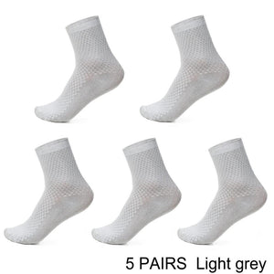 5 Pairs / lot Bamboo Fiber Men's Socks Casual Solid Color Cotton Socks Business Antibacterial