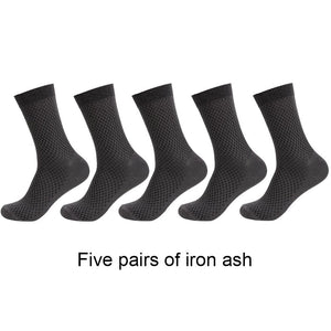 5 Pairs / lot Bamboo Fiber Men's Socks Casual Solid Color Cotton Socks Business Antibacterial
