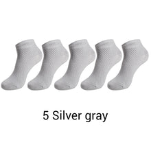 Load image into Gallery viewer, 5 Pairs / lot Bamboo Fiber Men&#39;s Socks Casual Solid Color Cotton Socks Business Antibacterial
