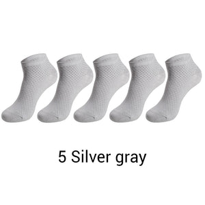 5 Pairs / lot Bamboo Fiber Men's Socks Casual Solid Color Cotton Socks Business Antibacterial