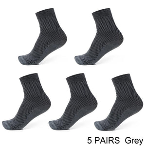 5 Pairs / lot Bamboo Fiber Men's Socks Casual Solid Color Cotton Socks Business Antibacterial
