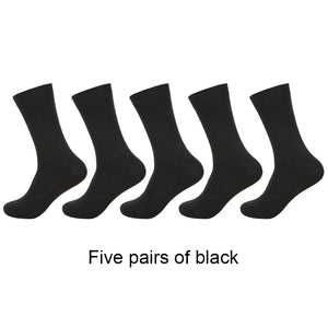 5 Pairs / lot Bamboo Fiber Men's Socks Casual Solid Color Cotton Socks Business Antibacterial