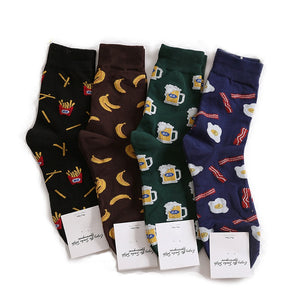 Funny Combed Cotton Dress Casual Crew Wedding Socks Colorful Novelty Skateboard Socks