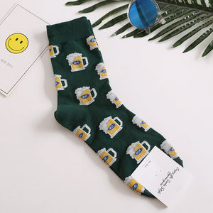 Funny Combed Cotton Dress Casual Crew Wedding Socks Colorful Novelty Skateboard Socks