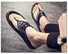 Load image into Gallery viewer, Flip Flops Genuine Leather Luxury Slippers Beach Casual Sandals
