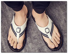 Load image into Gallery viewer, Flip Flops Genuine Leather Luxury Slippers Beach Casual Sandals
