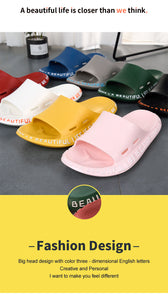 Casual Slides Non-slip Design Soft Bathroom Shoes Breathable Beach Flip Flops